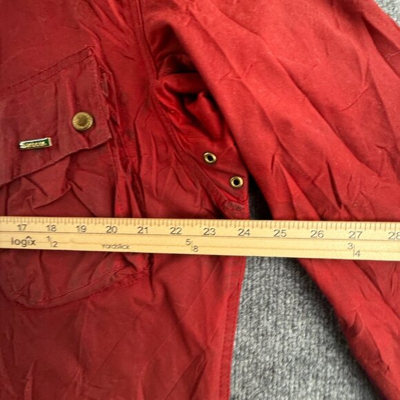 Barbour International Gauging Waxed Canvas Jacket Red Size XL Women Full Zip - Picture 9 of 16